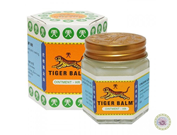 Знаменитый тайский белый тигровый бальзам Tiger balm от невралгических и суставных болей. 19,4г.