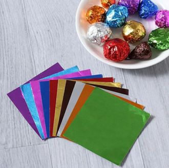 Фольга для конфет100шт, размеры и цвета в ассортименте, от 95 руб/уп.