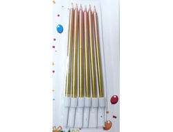 Свечи для торта ГРАДИЕНТ 12,5 см, 6 шт, Пыльно - Розовые