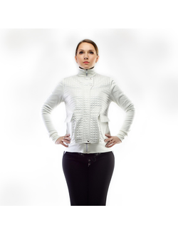 Куртка демисезонная для беременных с трикотажными рукавами, белая