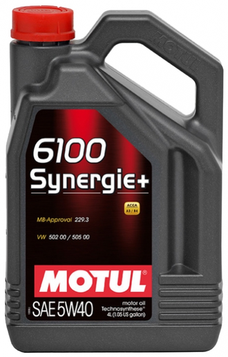 Масло моторное MOTUL 6100 Synergie+ 5W-40 4 л. Стандарты: ACEA A3/B4, API SL/CF