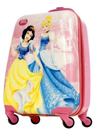 Детский чемодан на 4 колесах Принцессы Дисней / Disney Princess pink (Две 2 принцессы)