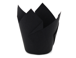 Бумажные формы Тюльпан Черные, 50*80 мм, 10 шт