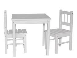 Набор хозяйственный стол и два стула (белый)