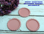 Металлические крышечки №28-9, диаметр 3,4см (серединка на 2,5см), цвет пыльно-розовый - 8р/шт