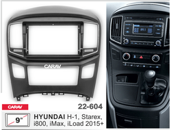 Переходная рамка  HYUNDAI H-1 2015+ , Starex 2015+ , i800 2015+ , iLoad 2015+ ,  iMax 2015+ CARAV 22-604