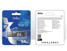 Флеш-диск 64GB NETAC U351, USB 3.0, черный, 1шт, NT03U351N-064G-30BK 513717