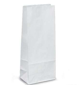 Пакет Белый бумажный фасовочный БЕЗ ручек, прямоугольное дно 12 х 8 х 33 см, 1 штука