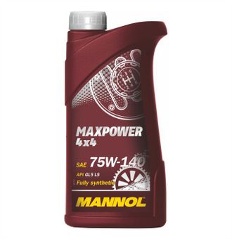Масло трансмиссионное MANNOL 4*4 Maxpower SAE 75W-140 GL-5, 1 л. синтетическое