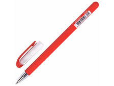Ручка гелевая BRAUBERG Profi-Gel SOFT, КРАСНАЯ, линия письма 0,4 мм, стандартный наконечник 0,5 мм, прорезиненный корпус SOFT-TOUCH, 144131