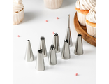 Набор кондитерских насадок, 8 шт, 2,5×5,3 см (для начинки - 9×2,5 см)