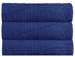 Темно-синие полотенце оптом махровое пр-во Байрамали (бордюр «косичка»)