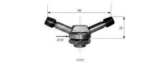 15155 Металлический вентиль (два вентильных выхода) для б/к грузовых колес