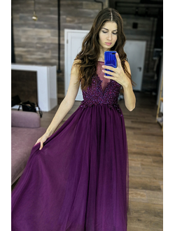 Фиолетовое вечернее платье "Ирис"  прокат Уфа