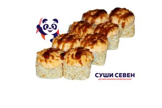 Креветка,огурец,сливочный сыр запеченный под сырным соусом.  240 гр