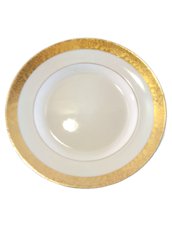 Тарелка Белая с Золотой Каймой Ретро d18см (Аренда)