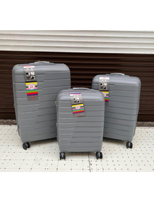 Комплект из 3х чемоданов Impreza Shift Полипропилен S,M,L Серый