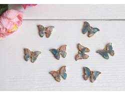 Бабочки голубые с розовым (набор 3 штуки)