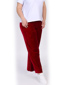 Женские велюровые брюки  БОЛЬШОГО размера арт. 17330-1644 (Цвет бордовый) Размеры 54-80