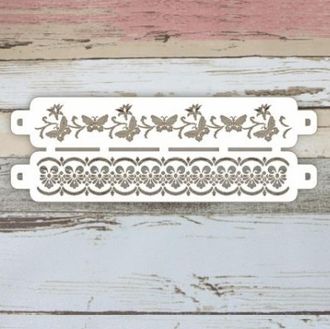 Трафарет двойной бордюр &quot;Бабочки&quot;, 11*32 см