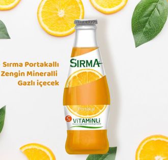 Минеральная вода &quot;Апельсин&quot; (Portakal Maden Suyu), 200 мл (стекло), Sirma, Турция