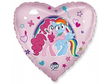Шар (18&#039;&#039;/46 см) Сердце, My Little Pony, Лошадки Пинки Пай и Радуга, Розовый, 1 шт.