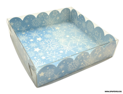 Коробка с прозрачной крышкой волна 12 x 12 x 3 см Снегурочка