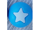 Шар 15мм со вставкой звезда, голубой и св.голубой