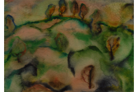 «Холмистый пейзаж», 1975 г., бумага, акварель, 41,8х59