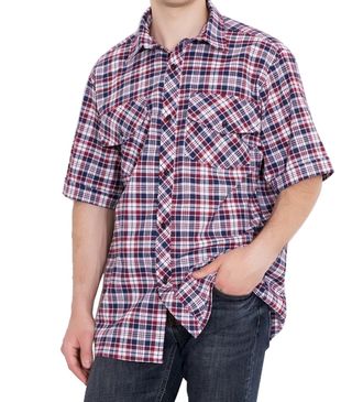 Рубашка шотландка мужская большого размера К/Р (цвета в ассортименте) Артикул 1852 Размеры 60-68