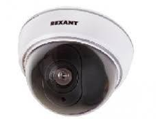 Муляж внутренней камеры видеонаблюдения белого цвета с мигающим красным светодиодом Rexant