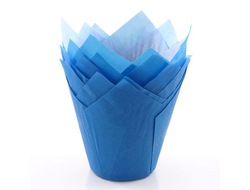 Бумажные формы Тюльпаны Синие, 50*90 мм, 10 шт