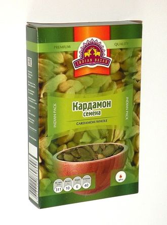 Кардамон зеленый семена Indian Bazar, 50 гр