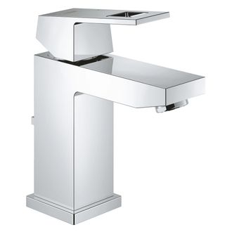 Смеситель для раковины GROHE Eurocube с донным клапаном и низким изливом, хром  23127000