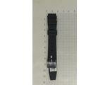 Ремешок для часов силиконовый, черный 14 мм.