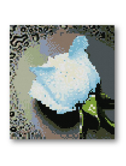 Алмазная мозаика Anya Белая роза-24х22см.