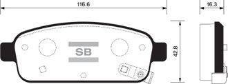 Колодки тормозные задние SANGSIN BRAKE SP1363 Chevrolet CRUZE