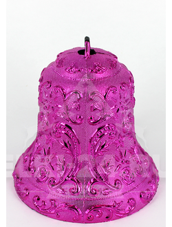 Колокольчик резной 20 см розовый для украшения высотных елок