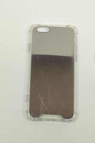 Защитная крышка силиконовая iPhone 6 Plus, акриловое зеркало, серебристая