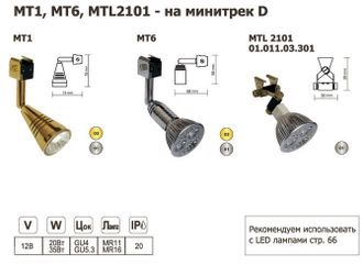 MT1, MT6, MT2101 - на минитрек D