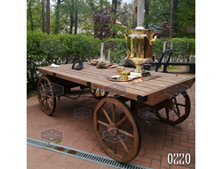 Деревянная телега-стол