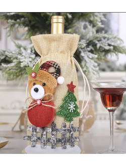 Рождественский чехол для винной бутылки