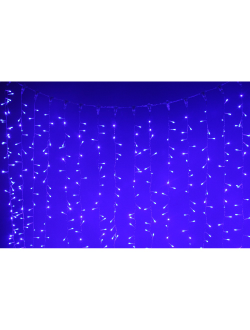 Световой занавес, 925 светодиодов, 2.4х3 м, 25 нитей, соединяемый (до 4 шт.), уличный, синий