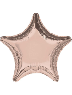 Фольгированный шар с гелием "Звезда розовое золото" 45 см