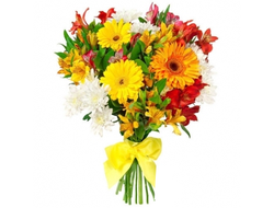 Смешанный букет Гербера и Альстромерия