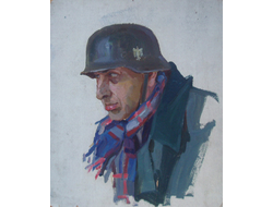 Горпенко А. Этюд немецкого солдата 1945г. Картон, масло 38Х33 (466)