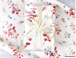 Бумага упаковочная глянцевая "Акварельные цветы" 70 x 100 см