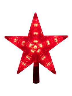 Верхушка на елку "Звезда", светодиоды, 21 см, красный