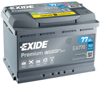 EXIDE Premium 77Ah 760A EA770