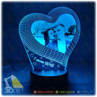 3d Foto Svetilnik Nochnik Foto V Serdce 1 Cvet Osnova Ws Kupit Nedorogo Ot Proizvoditelya